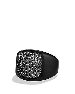 Mens Streamline Signet Ring In Titanium Product Image