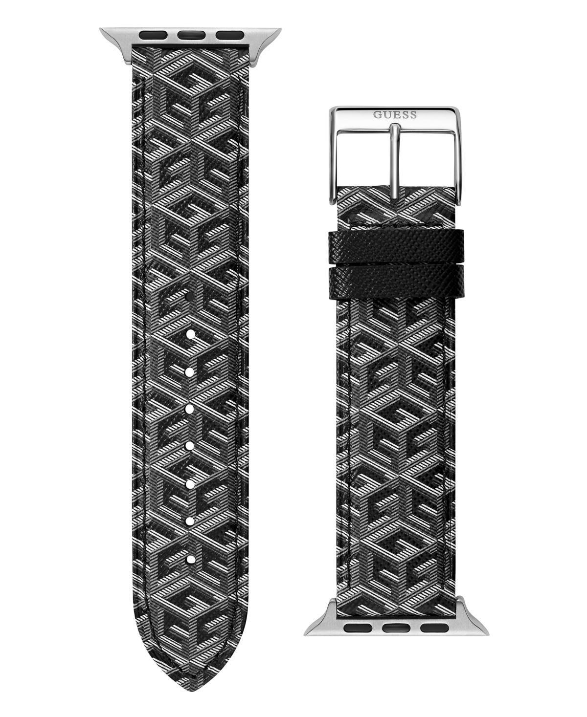 Guess Mens Gray Genuine Leather Apple Watch Strap 42mm-44mm Product Image