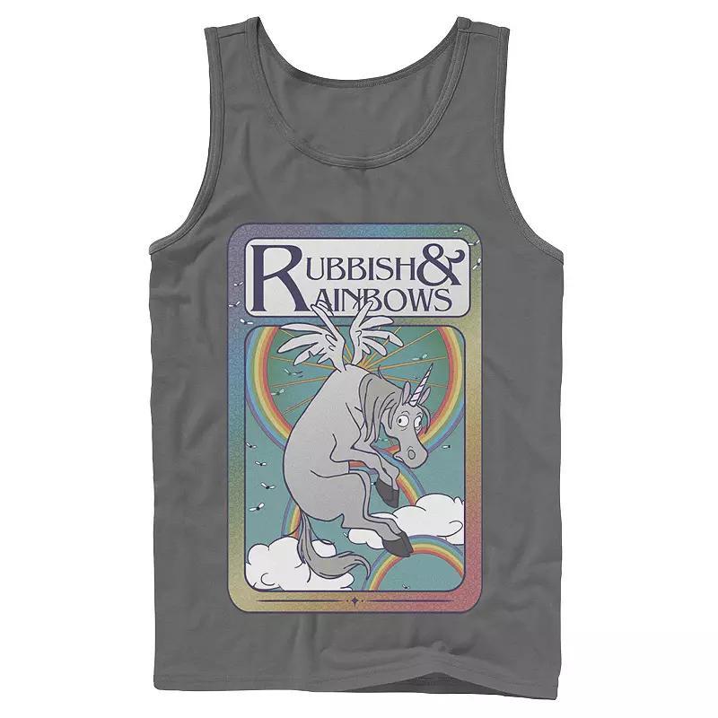 Mens Disney / Pixar Onward Rubbish & Rainbows Card Tank Top Grey Product Image