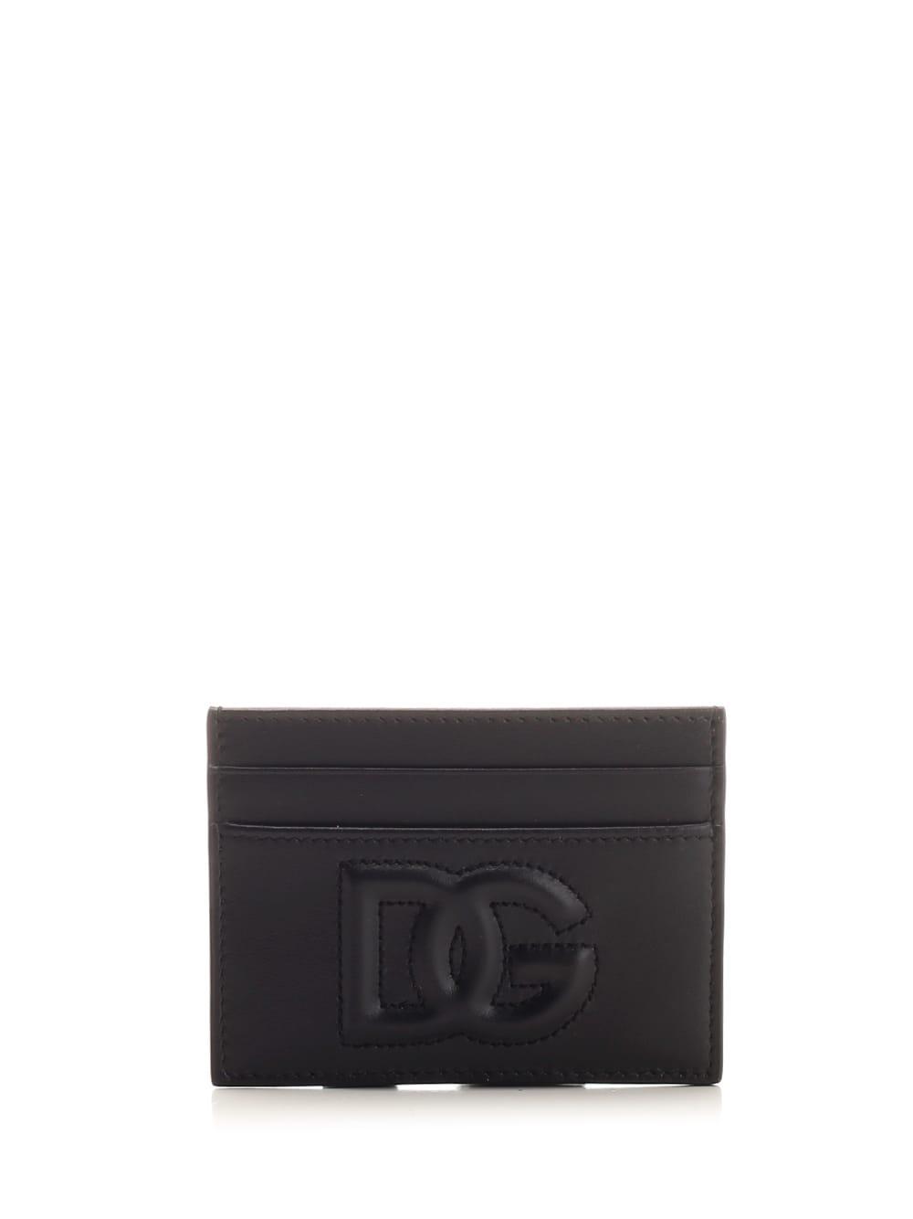 DOLCE & GABBANA Dg Logo Leather Card Case In Black Product Image