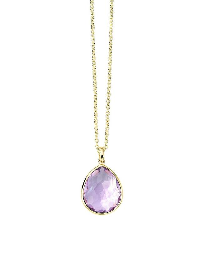 Womens Rock Candy 18K Gold & Amethyst Medium Teardrop Pendant Necklace Product Image