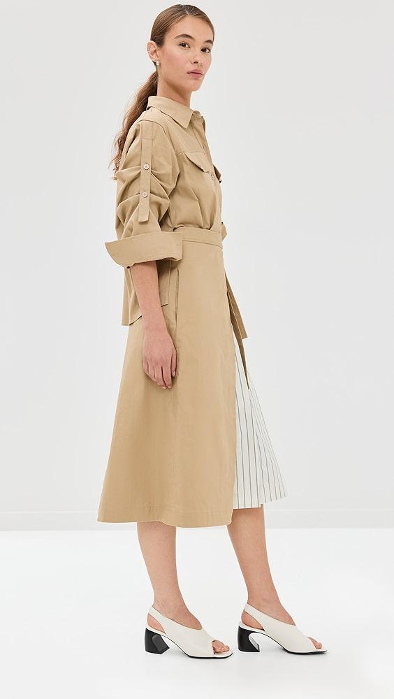 3.1 Phillip Lim Wrap Shirt Dress With Pleated Poplin Combo | Shopbop Product Image