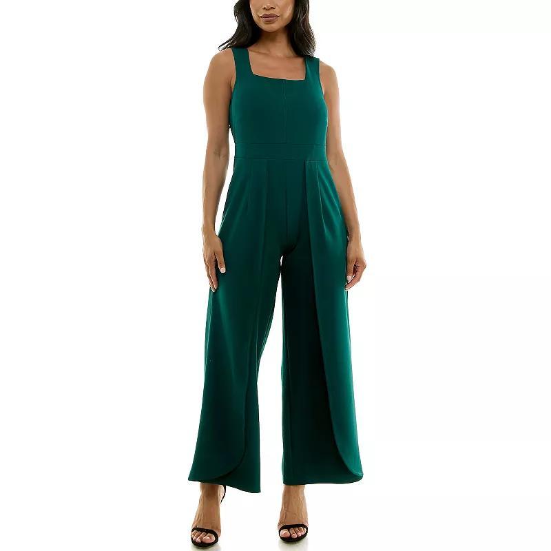 Womens Nina Leonard Squareneck Wide-Leg Jumpsuit Product Image