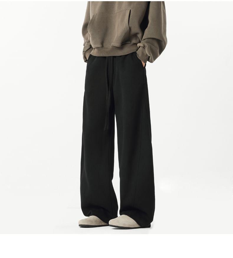 Mid Rise Plain Wide Leg Pants Product Image