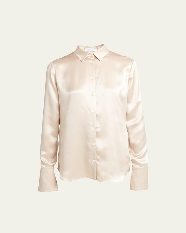 Satin Button Down Shirt Product Image