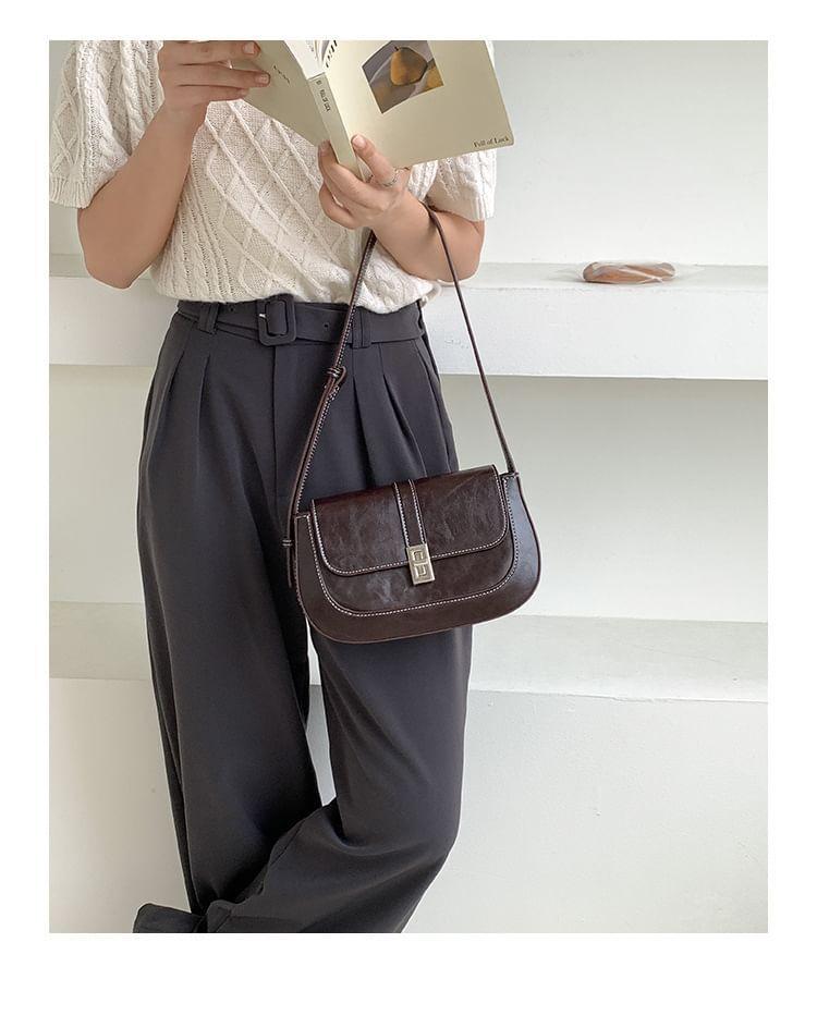 Faux Leather Flap Shoulder Bag product image