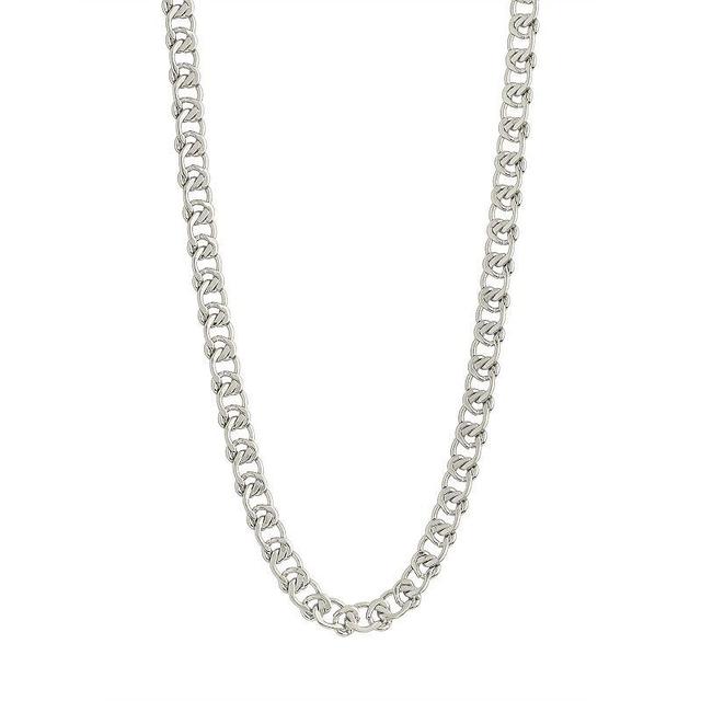 MC Collective Interlocking Curb Chain Necklace, Womens Silver Tone Product Image