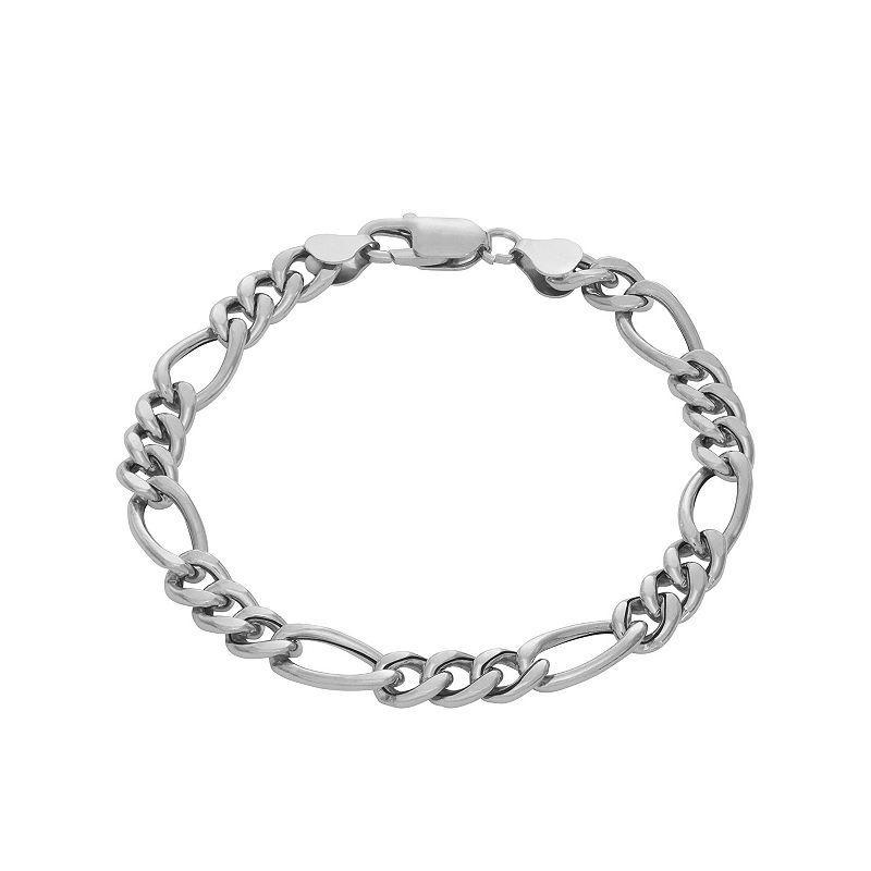 Giorgio di Vicenza Sterling Silver Mens Italian Figaro Chain Bracelet Product Image