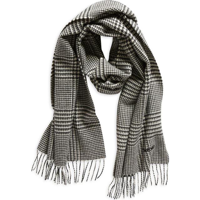 TOM FORD Houndstooth Check Wool, Cashmere & Silk Scarf In Black/white Product Image