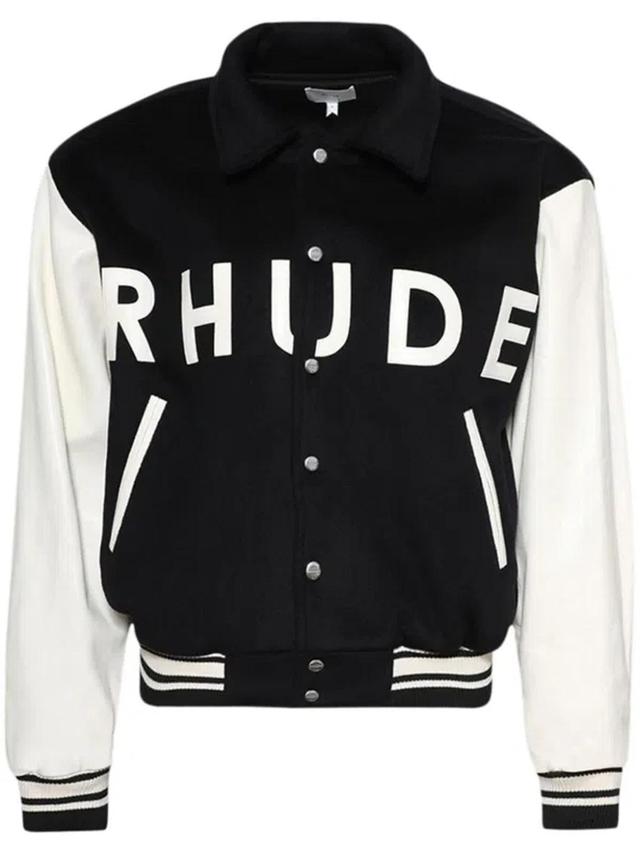 Collegiate Bomber Jacket In Black Product Image