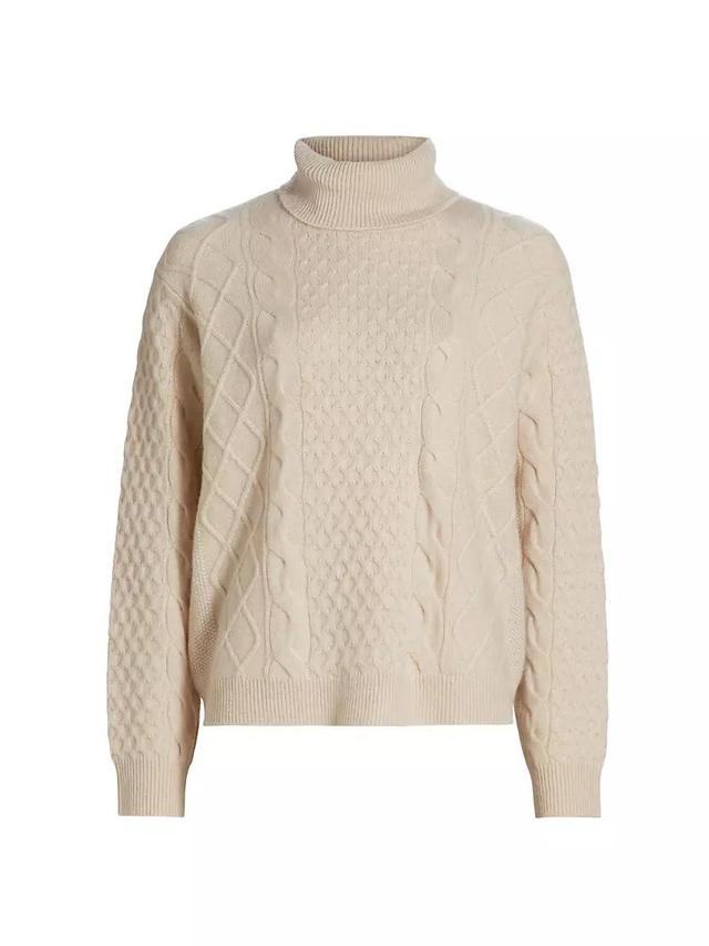 COLLECTION Cashmere Cable-Knit Turtleneck Sweater Product Image