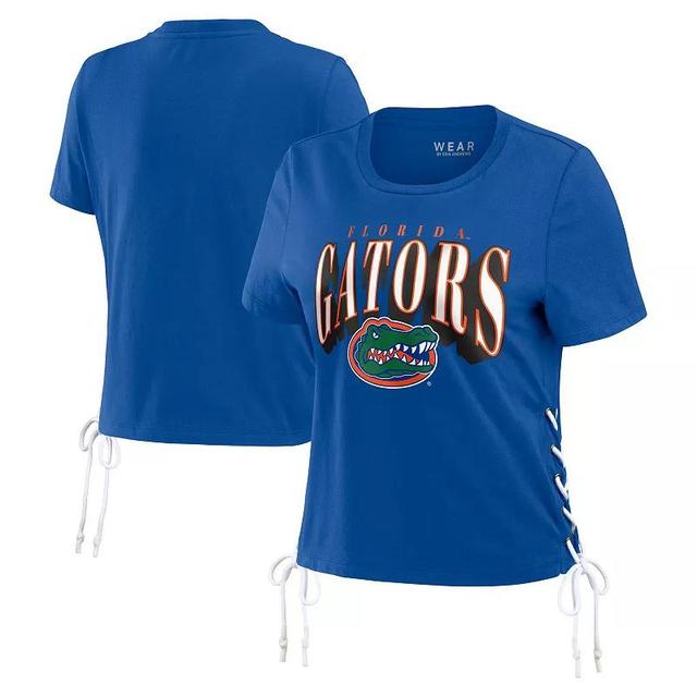 Womens WEAR by Erin Andrews Royal Florida Gators Side Lace-Up Modest Crop T-Shirt Product Image