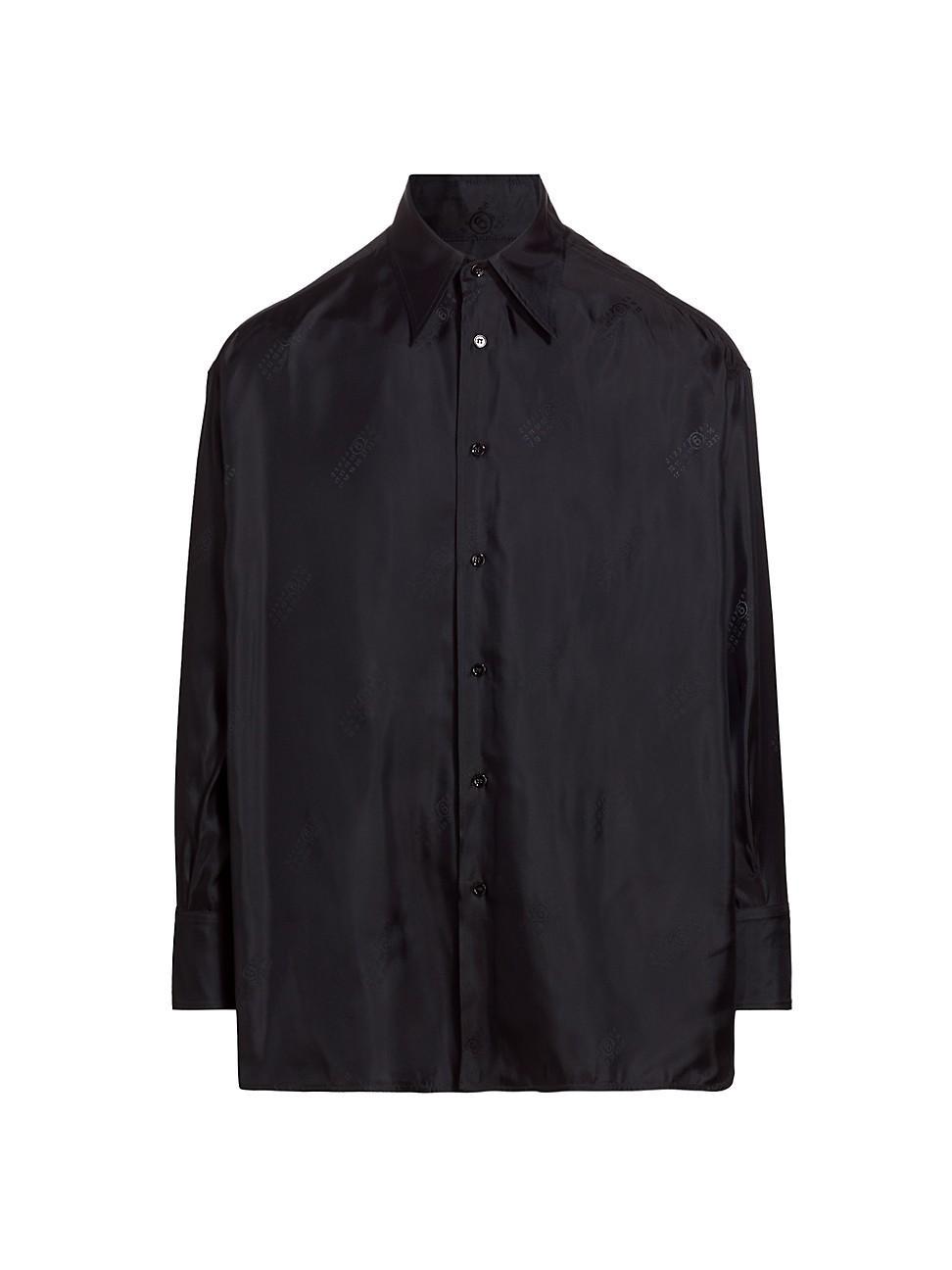 Mens Logo Jacquard Satin Button-Up Shirt Product Image