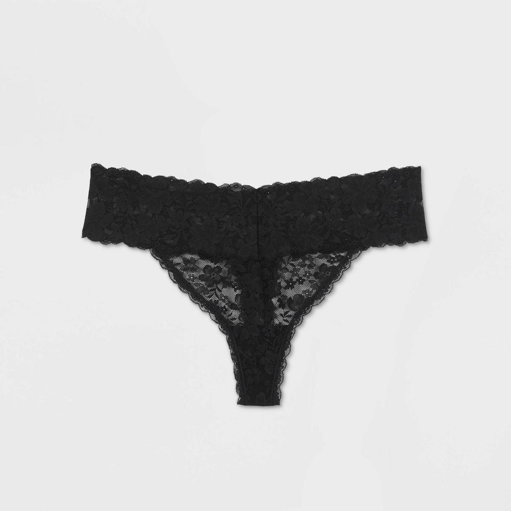 Womens Allover Lace Thong - Auden Black 3X Product Image