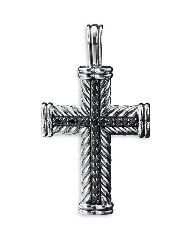 Mens Chevron Cross Pendant in Sterling Silver Product Image