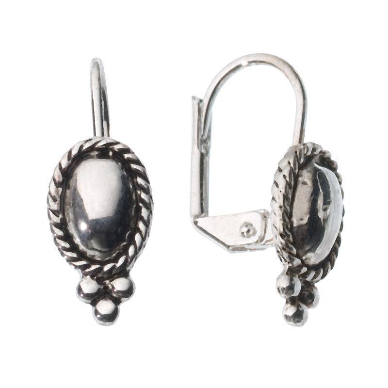 Napier Silver-Tone Oval Beaded Drop Earrings, Womens Product Image