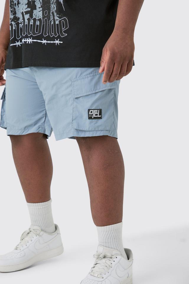 Plus Elasticated Waist Ofcl Nylon Cargo Short | boohooMAN USA Product Image