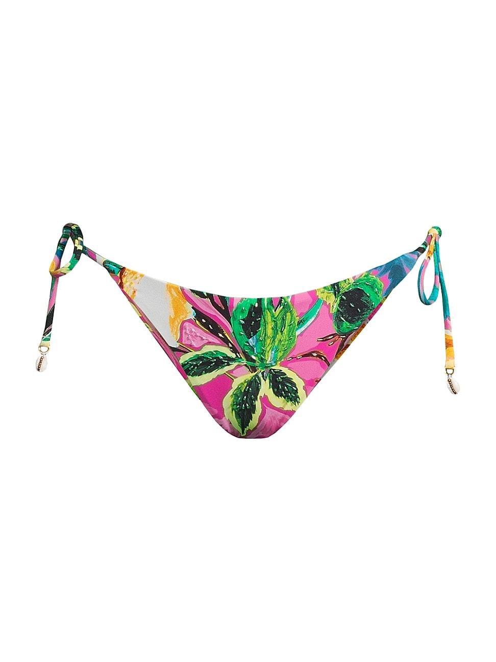 Womens Embellish Tropical Floral String Bikini Bottom Product Image