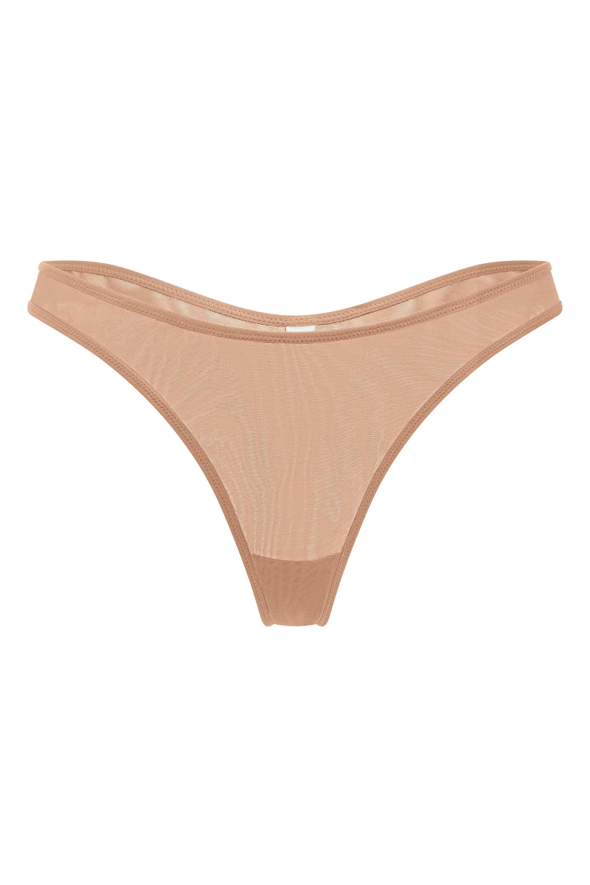 Soft Mesh Thong in Warm Peach XS Product Image