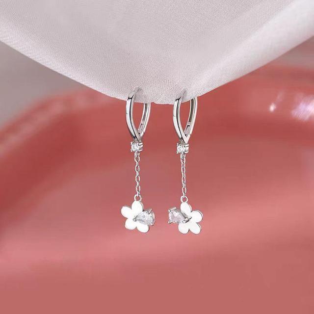 Sterling Silver Floral Drop Earring Product Image