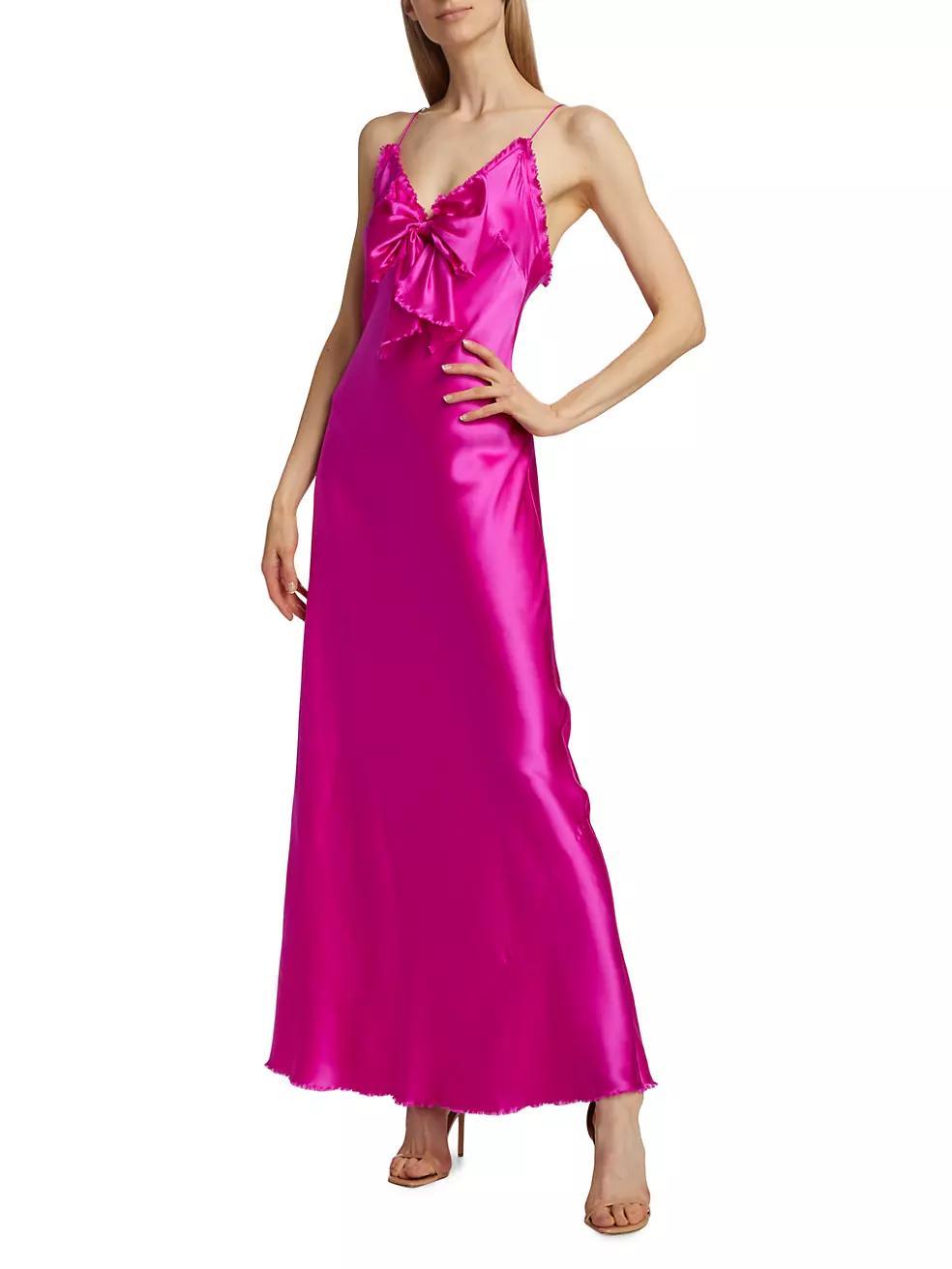 Luciole Silk Bow Maxi Dress Product Image