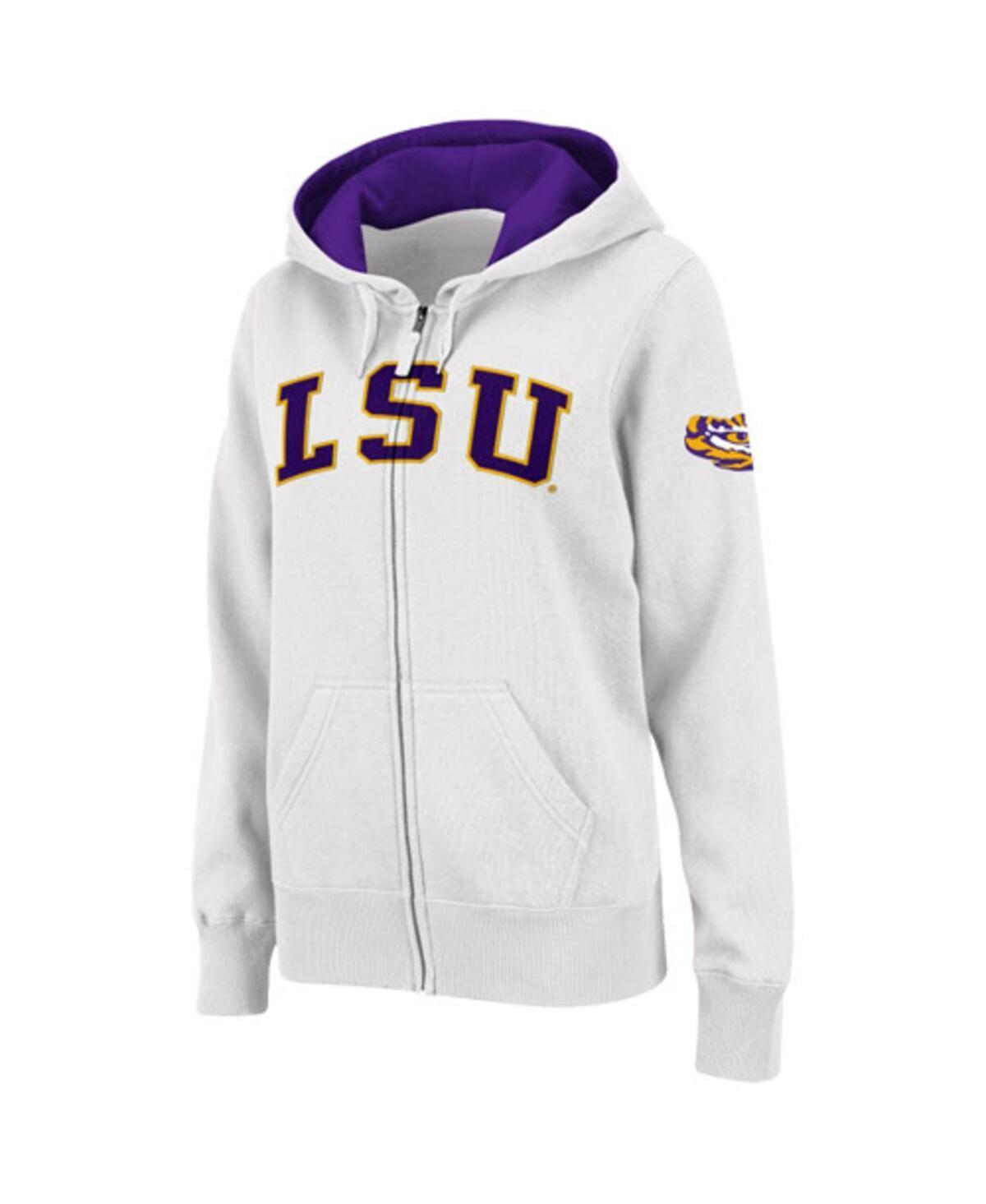 Womens Colosseum White Lsu Tigers Arched Name Full-Zip Hoodie Product Image