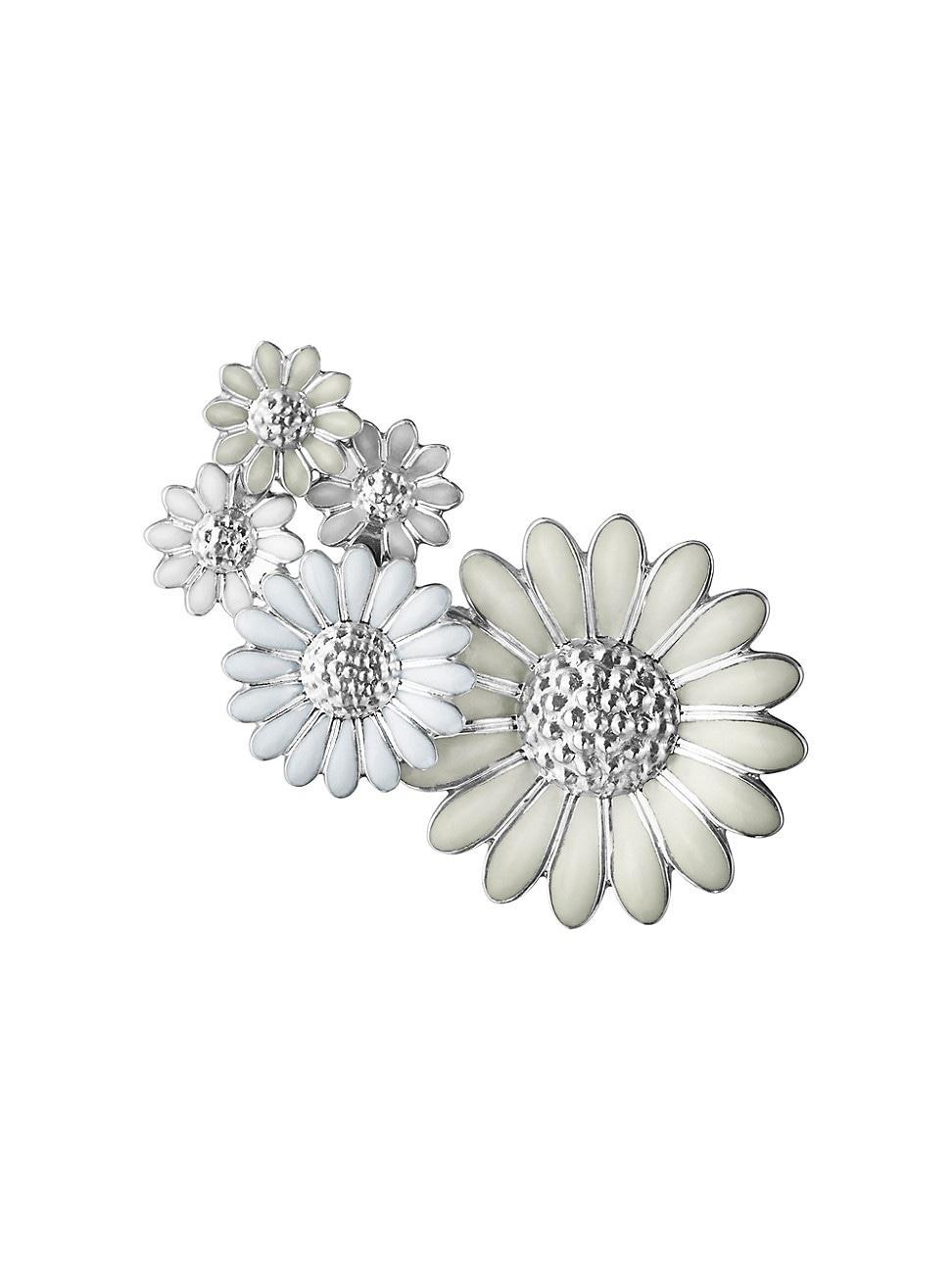 Womens Daisy Medium Sterling Silver & Enamel Single Ear Cuff Product Image