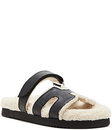 Steve Madden Mayven-F Faux Fur Slide Sandals Product Image