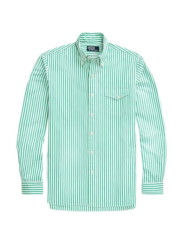 Mens Striped Cotton Button-Down Shirt Product Image