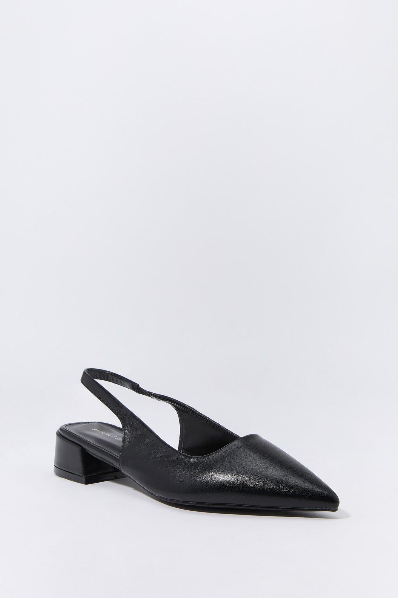 Faux Leather Slingback Low Heel Female product image