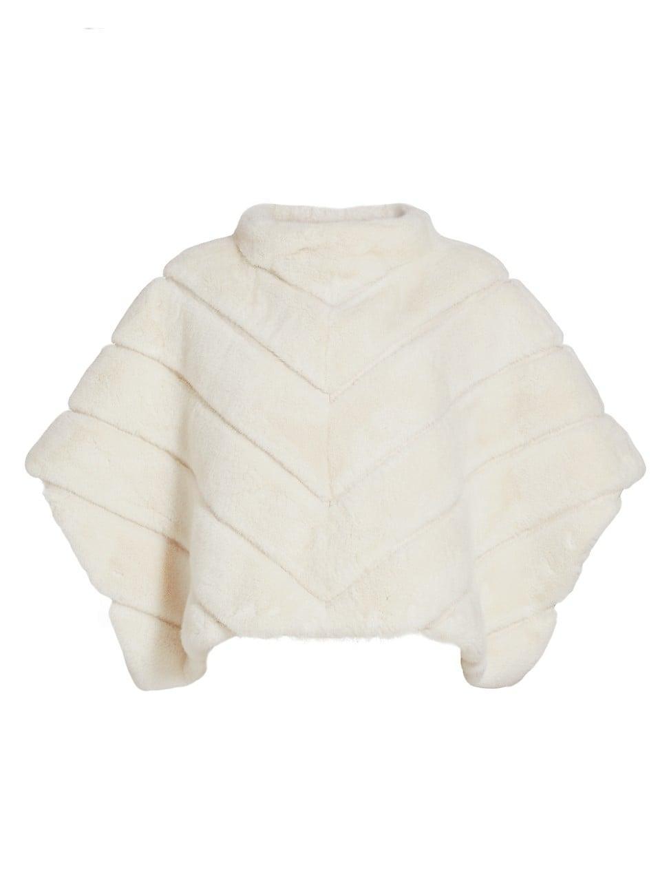 Womens Faux-Fur Mink Cape Product Image