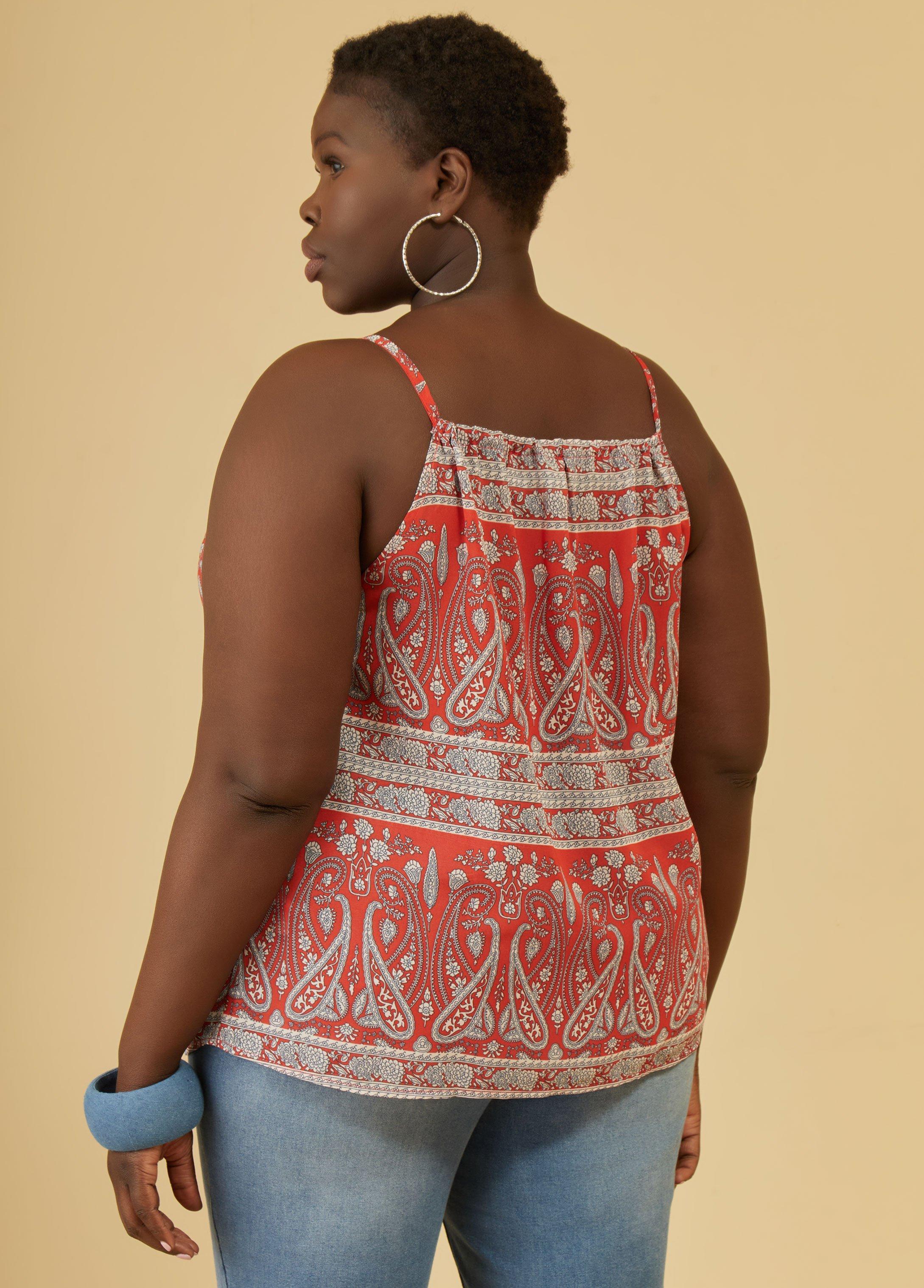 Paisley Print Keyhole Top Product Image