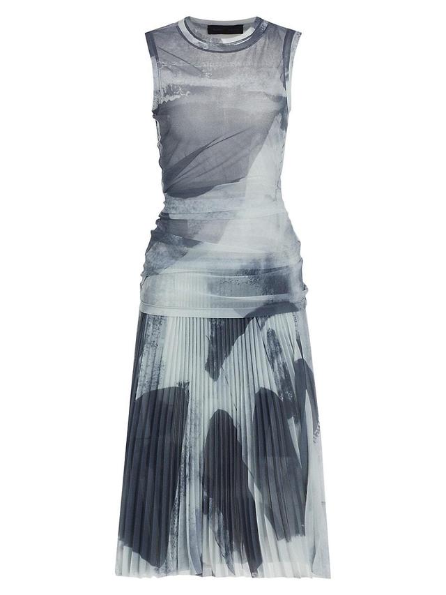 Womens Zoe Abstract Pleated Midi-Dress Product Image