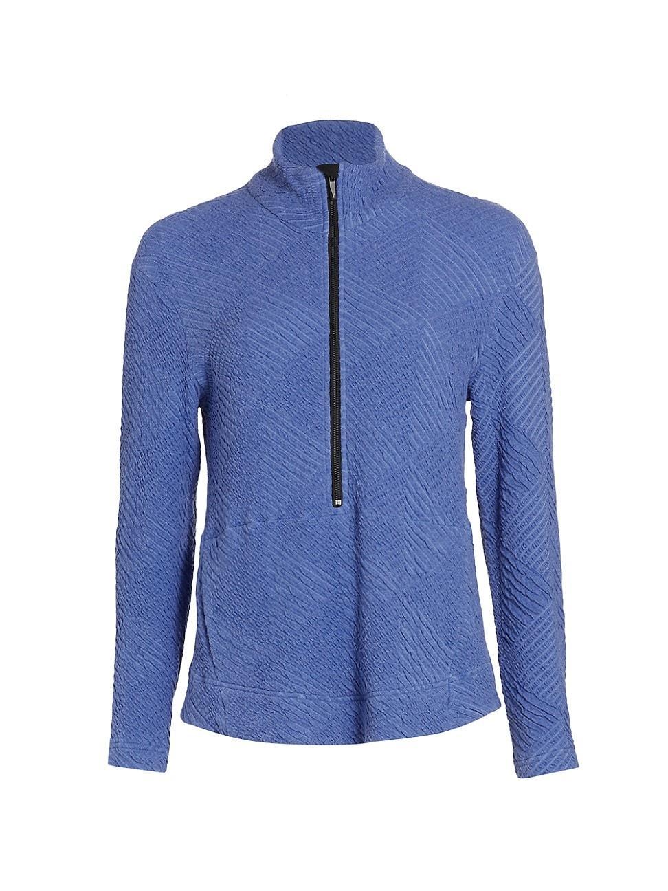 Womens Textured Zip-Up Sweater Product Image