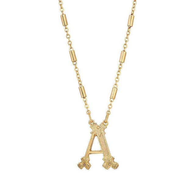 1928 Gold Tone Initial Necklace, Womens, Yellow P Product Image