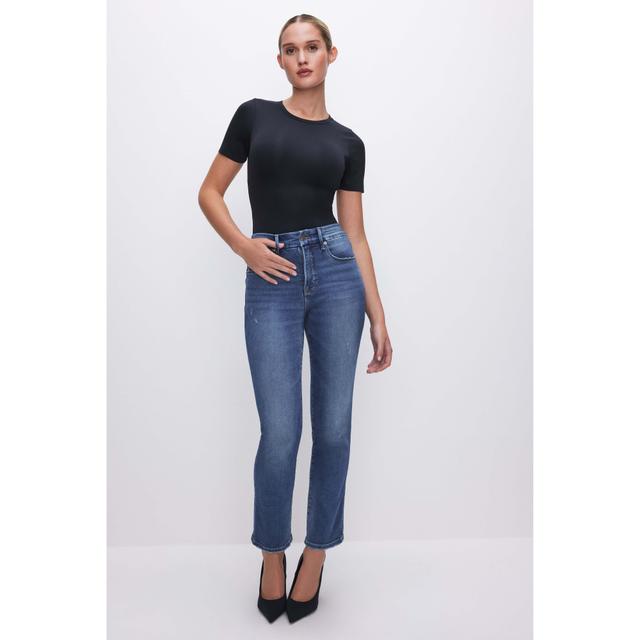 Womens Good Straight Light Compression Jeans | Indigo, Size 18 Plus | Good American by Khlo Kardashian Product Image