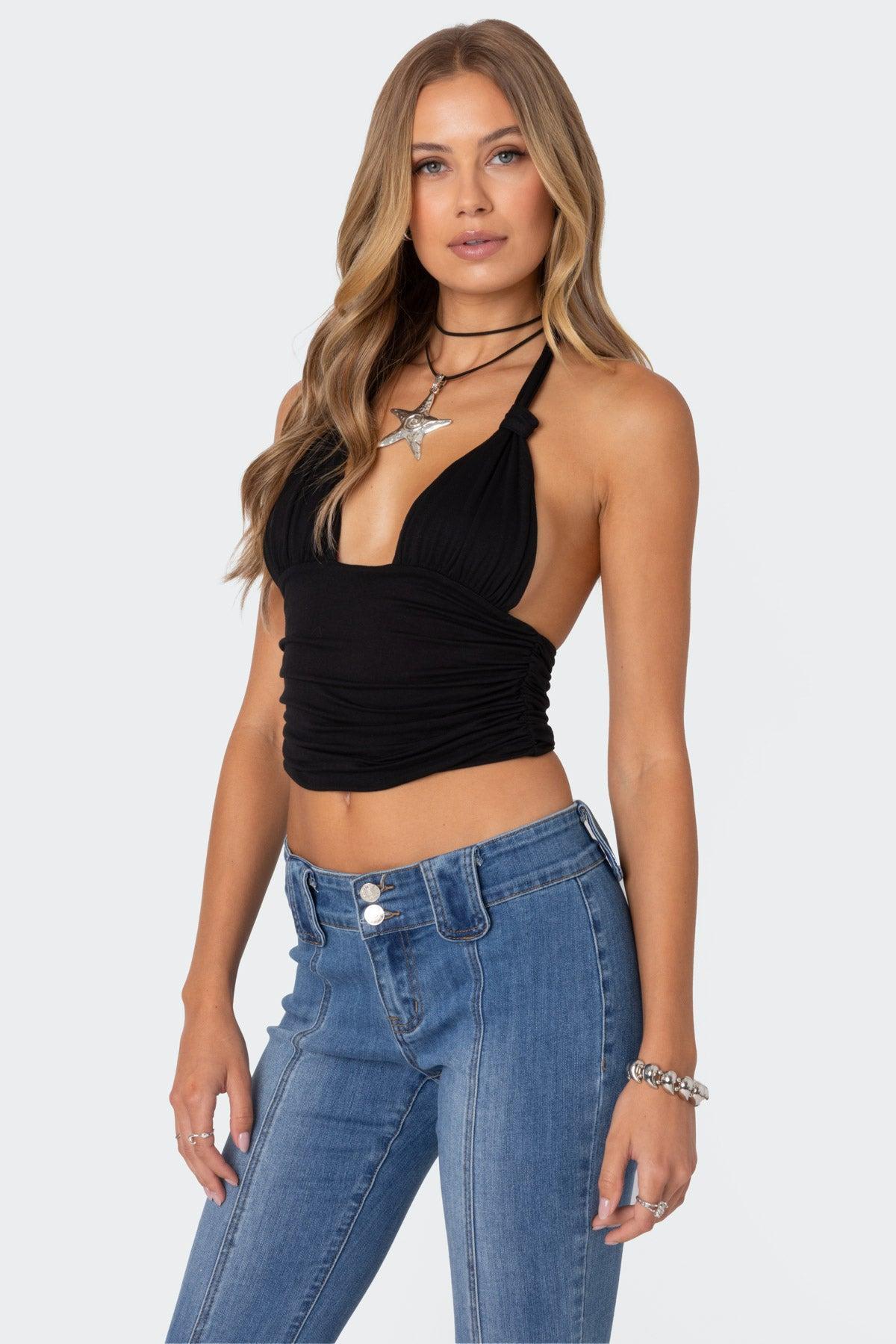 Lillie Knotted Halter Top Product Image