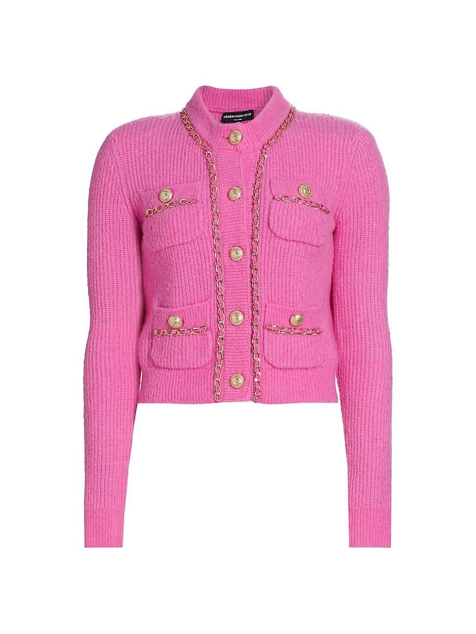 Womens Selma Chain-Trim Cardigan Product Image