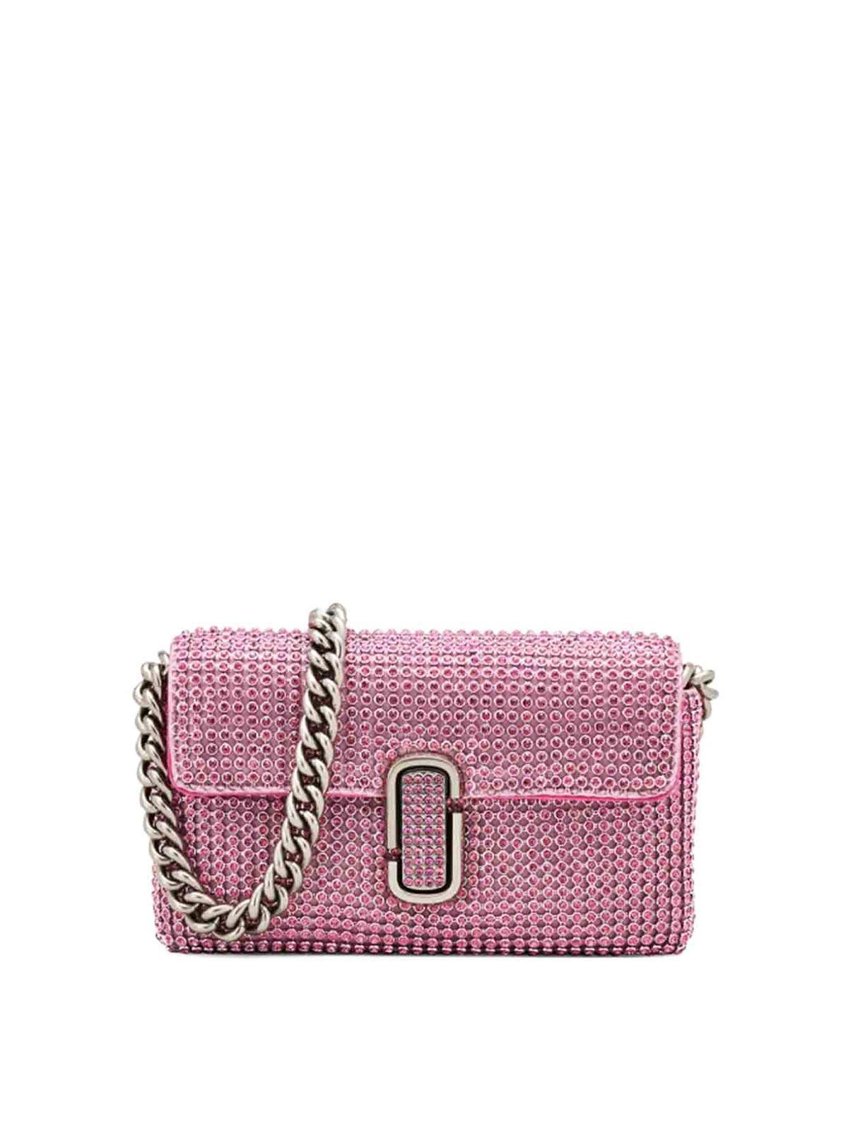 MARC JACOBS Rectangular Shoulder Bag Synthetic Diamonds In Nude & Neutrals Product Image