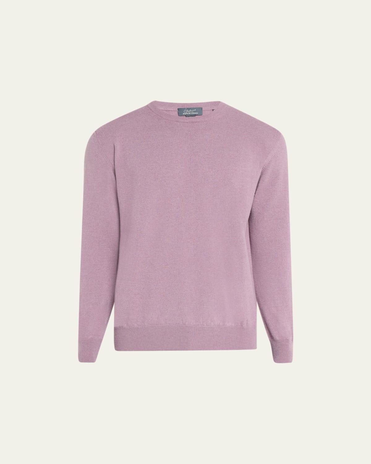 Mens Solid Cashmere Crewneck Sweater Product Image