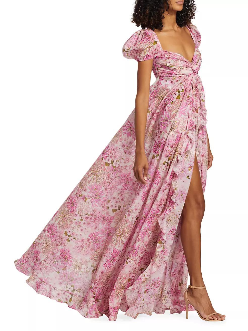 Floral Cotton A-Line Maxi Dress Product Image