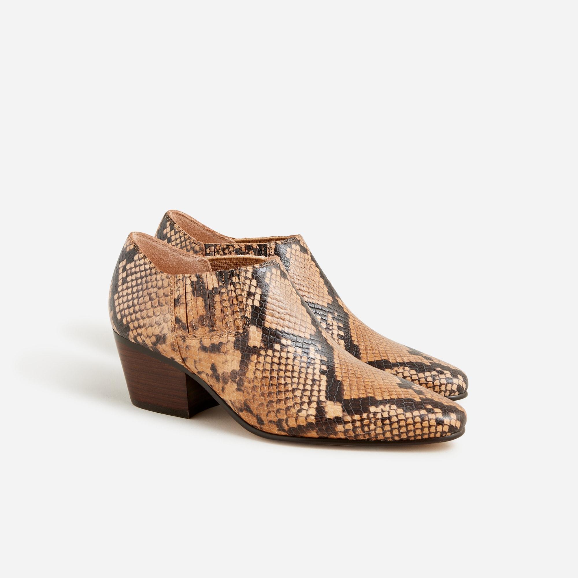 Piper low ankle boots in snake-embossed Italian leather Product Image