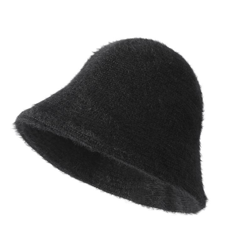 Plain Faux Fluffy Bucket Hat Product Image