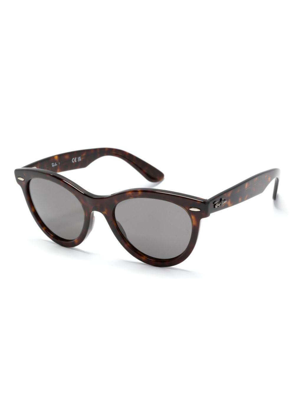 RAY BAN Wayfarer Way Round-frame Sunglasses In Brown Product Image