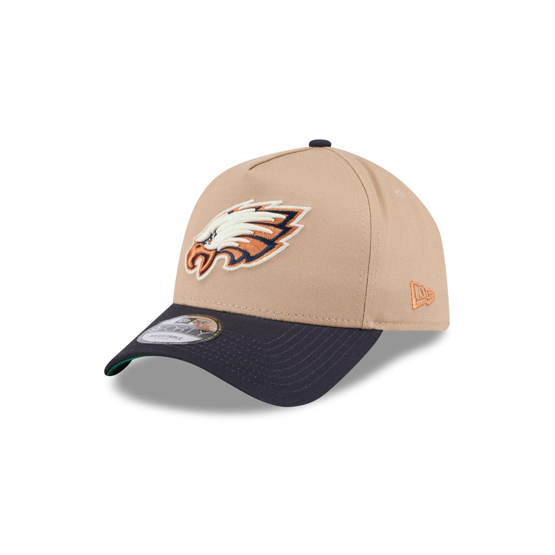 Philadelphia Eagles Beige Khaki 9FORTY A-Frame Snapback Hat Male Product Image