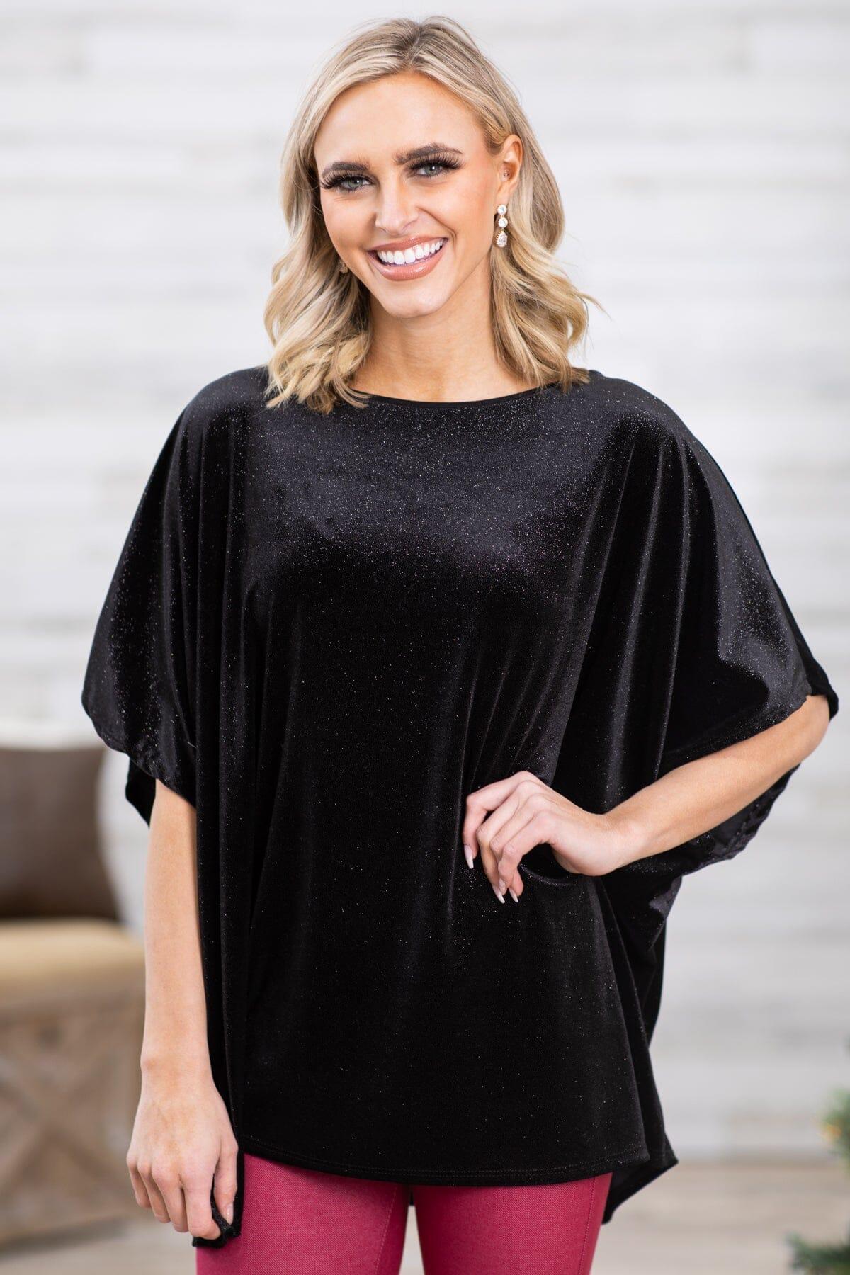 Black Velvet Dolman Sleeve Top Product Image