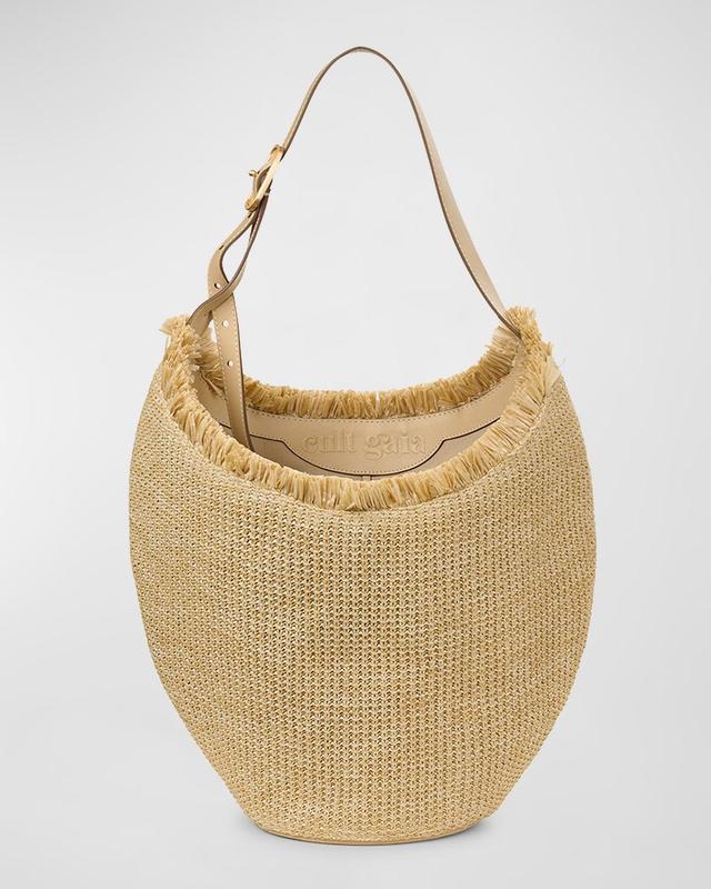 Odette Buckle Woven Tote Bag Product Image