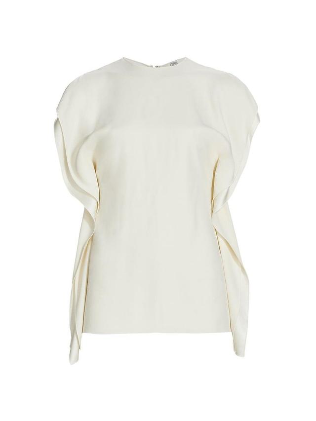 Womens Side-Drape Crepe Top Product Image