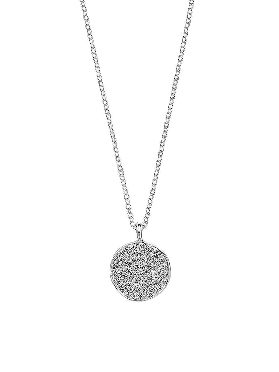 Womens 925 Silver & 0.26 TCW Diamond Stardust Small Flower Disc Pendant Necklace Product Image