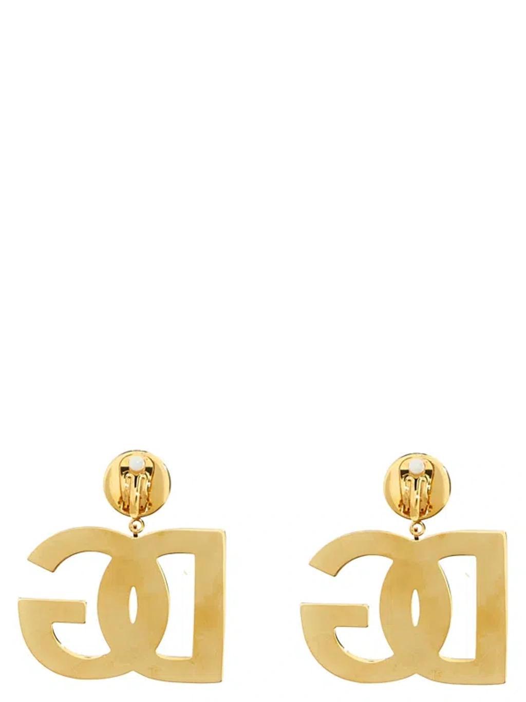 Crystal Logo Earrings Jewelry Gold Product Image